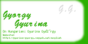 gyorgy gyurina business card